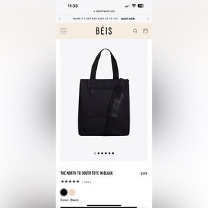 BEIS Black Tote Bag
